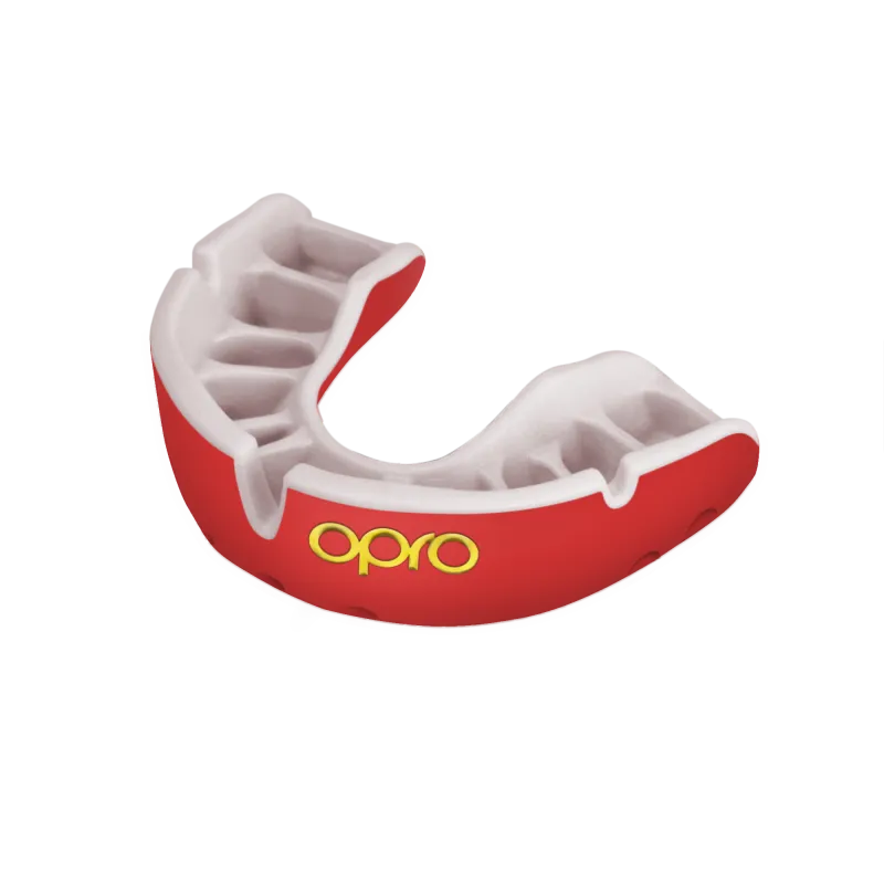 OPRO Self-Fit GEN4 Junior Gold Mouthguard - Red/Pearl