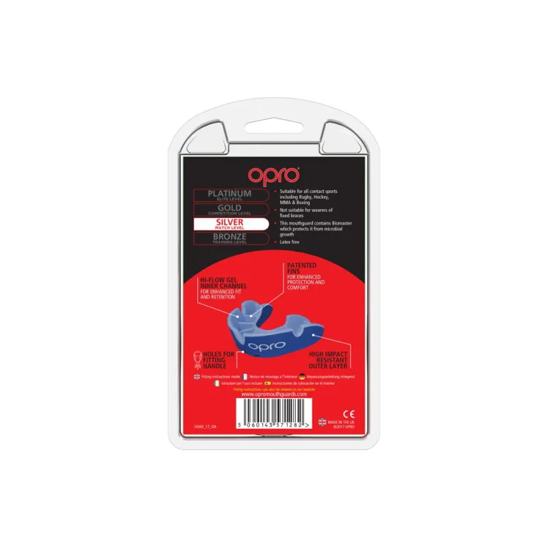 OPRO Self-Fit GEN4 Silver Mouthguard - Blue/Light Blue - Image 3