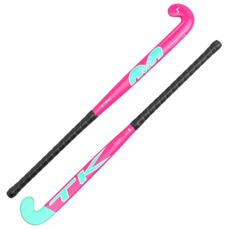 TK 3 Junior Control Bow Hockey Stick - Aqua/Pink (2023/24) - Image 2